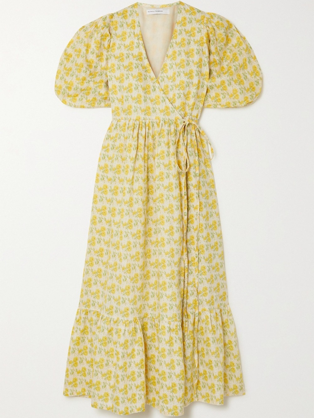 Faithfull the Brand Thulla floral-print linen wrap midi dress